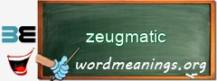 WordMeaning blackboard for zeugmatic